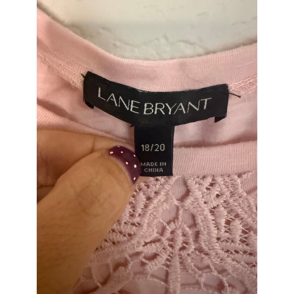 Lane Bryant Women’s Pink Lace Overlay Sleeveless Blouse Plus Size 18 20 - Picture 5 of 6